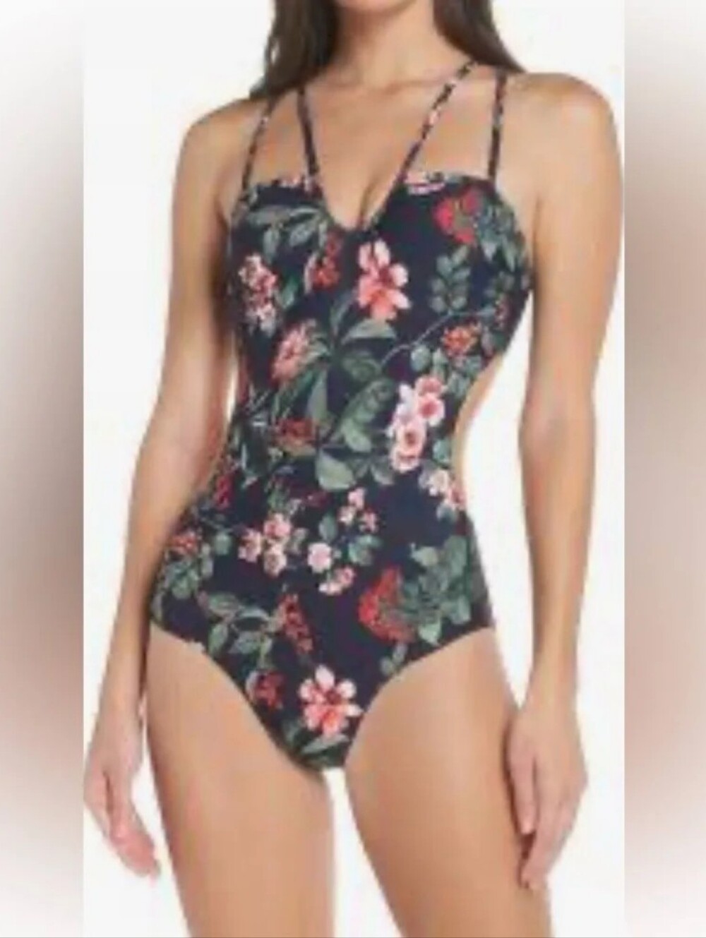 Floral Navy One-Piece Swimsuit - Kids